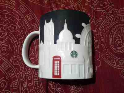 Starbucks Collector Series 2011 Mug 16 oz London Skyline Black White Relief  - Sold on eBay Jul, 6th 2019 for $37.99