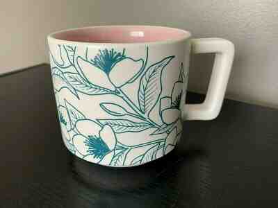 Starbucks Mug Spring 2019 Pink / Teal Green White Flowers Floral 14 oz Ceramic - Sold on eBay Jul, 6th 2019 for $19.97