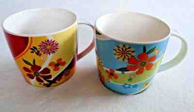 Set of 2: Starbucks Hibiscus Spring Flowers 15 oz Coffee Mug 2007 Floral Design - Sold on eBay Jul, 6th 2019 for $16.99