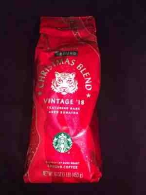 Starbucks Holiday Blend Vintage ‘18 Featuring Rare Aged Sumatra Dark Roast16 Oz - Sold on eBay Jul, 5th 2019 for $19.99