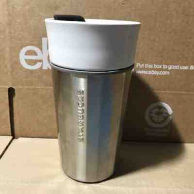 Starbucks 2015 Faceted Stainless Steel and Ceramic Tumbler Mug with Lid NWT 12oz - Sold on eBay Jul, 5th 2019 for $34.99