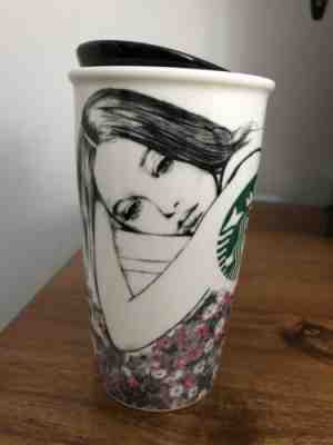 STARBUCKS 2013 CHARLOTTE RONSON CERAMIC TRAVEL TUMBLER MUG - EXCELLENT CONDITION - Sold on eBay Jul, 5th 2019 for $31.00
