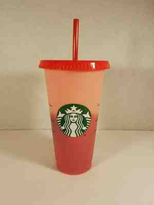 NEW RARE Starbucks Color Changing Reusable Single Cold Cup Rose To Coral Red - Sold on eBay Jul, 5th 2019 for $30.00