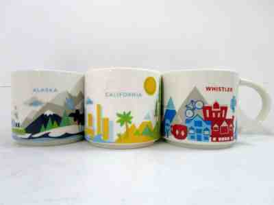 3x Starbucks You Are Here Coffee Mugs Alaska California Whistler Collectible  - Sold on eBay Jul, 5th 2019 for $29.00