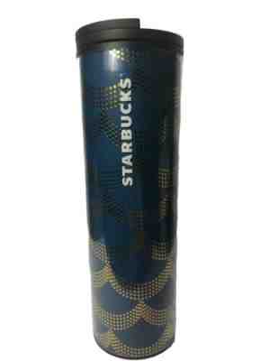 Starbucks Navy Gold Metallic Scalloped Tumbler - 16 oz - Sold on eBay Jul, 5th 2019 for $18.40