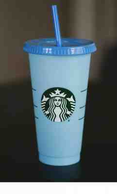 Single Starbucks Reusable COLOR CHANGING 1 Cold Cup 24oz-  Blue Sky- Cobalt - Sold on eBay Jul, 15th 2019 for $29.88