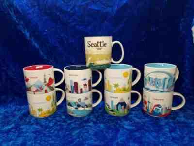 Lot of 8 Starbucks Collectors Coffee Mugs- You Are Here Denver California Boston - Sold on eBay Jul, 15th 2019 for $32.98