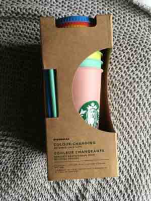 Starbucks Color Changing Reusable Cold Cup Collection - 5 Lids 5 Straws 24oz - Sold on eBay Jul, 15th 2019 for $85.00