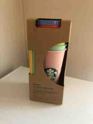 NEW Starbucks 2019 Color Changing Reusable Cold Cup Tumblers 5 Cups Venti 24oz - Sold on eBay Jul, 15th 2019 for $69.00