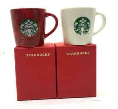 Starbucks Demi Cups Red Holiday & White Original Espresso Mini Mug 3 Oz - Sold on eBay Jul, 15th 2019 for $15.99