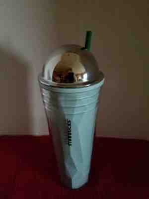 TALL 2012 STARBUCKS 24oz CHISELED OMBRE Cold Tumbler W/Chrome Dome+ Straw - Sold on eBay Jul, 15th 2019 for $15.00