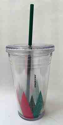 16 OZ STARBUCKS TRAVEL TO GO COLD CUP GRANDE TUMBLER  CHRISTMAS TREE PRINTED  - Sold on eBay Jul, 15th 2019 for $18.00