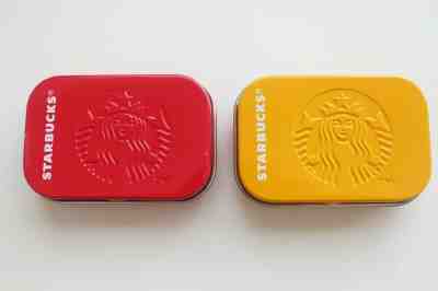 Starbucks Japan Lot of 2 empty Tins Can Box Cases After Coffee Mint Red Yellow - Sold on eBay Jul, 15th 2019 for $17.97
