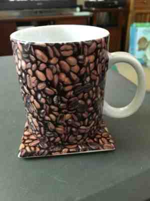 Starbucks Coffee Tea Cup Mug Coffee Bean & Coaster Set 16 Fl Oz - Sold on eBay Jul, 14th 2019 for $24.95