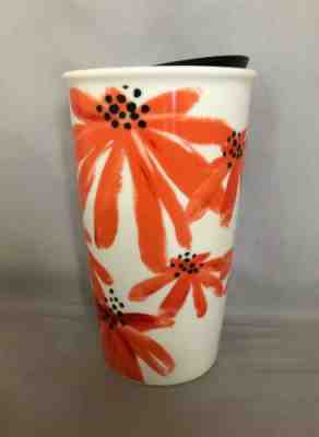 Starbucks Orange Daisy Floral Ceramic Travel Cup 12 Oz.  2019 NWT! - Sold on eBay Jul, 14th 2019 for $30.00