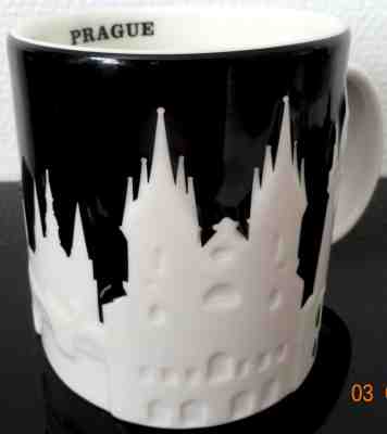 Starbucks Mug Relief PRAGUE CZECH REPUBLIC 16oz 473 ml black & white RAR - Sold on eBay Jul, 14th 2019 for $54.90