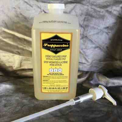 3  NEW Starbucks Creme Flavored Frappuccino Syrup With Pump - 63 fl oz plus !  - Sold on eBay Jul, 14th 2019 for $36.99