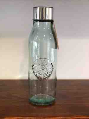 Starbucks Siren Mermaid Logo Recycled Glass Bottle Water Made In Spain 20 fl oz - Sold on eBay Jul, 14th 2019 for $34.95