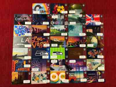 33 NEW STARBUCKS CITY GIFT CARDS LOT 2019 CHICAGO HAWAII LA CANADA LIMITED - Sold on eBay Jul, 14th 2019 for $19.99
