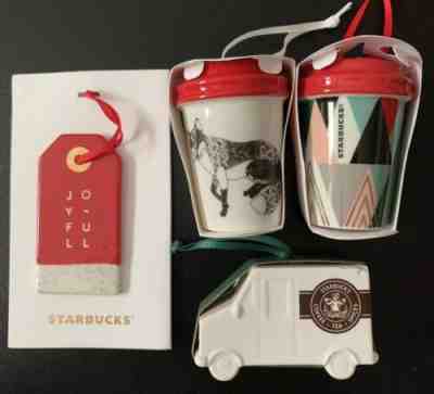 NWT Lot Of 4 Starbucks Christmas Holiday Ornaments - Sold on eBay Jul, 14th 2019 for $34.99