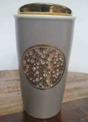 EUC Starbucks 2015 Anniversary Dot Collection Swarovski Crystal Tumbler Mug Gray - Sold on eBay Jul, 14th 2019 for $74.99