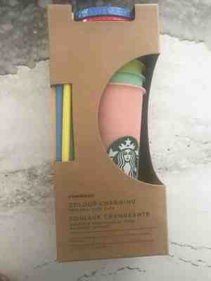 Starbucks Color Changing Reusable Cold Cup Tumblers 24oz Set Of 5 Cups - Sold on eBay Jul, 14th 2019 for $82.00