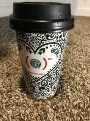 STARBUCKS- Jonathan Adler- Red - 12 oz -Coffee Tumbler Travel Mug Cup - 2010 - Sold on eBay Jul, 14th 2019 for $16.50