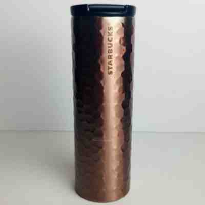 Starbucks 2012 Hammered Rose Gold Stainless Steel Travel Tumbler Mug 16oz Coffee - Sold on eBay Jul, 14th 2019 for $48.99
