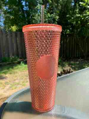 Starbucks 2019 Rose Gold Pink Radiant Sparkling Jeweled 24oz Tumbler - Sold on eBay Jul, 14th 2019 for $26.13