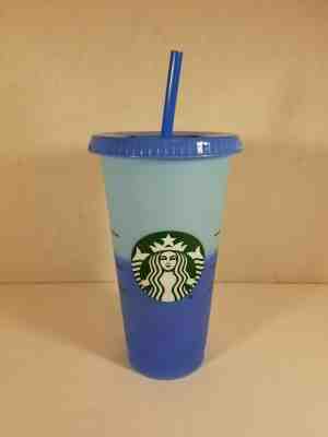NEW RARE Starbucks Color Changing Reusable Cold Cup Sky To Cobalt Single Cup - Sold on eBay Jul, 13th 2019 for $30.00