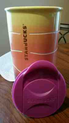 Starbucks 2016 Gradient Sunset Ceramic Traveler Mug 12 oz NEW!!!!  LASER CUT - Sold on eBay Jul, 13th 2019 for $29.00
