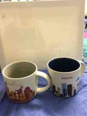Two Starbucks You Are Here Mug Cup Boston Nashville - Sold on eBay Jul, 13th 2019 for $24.99