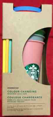 Starbucks Color Changing Reusable Cold Cups Set of 5 Drink Straws Rainbow Pride - Sold on eBay Jul, 13th 2019 for $96.00