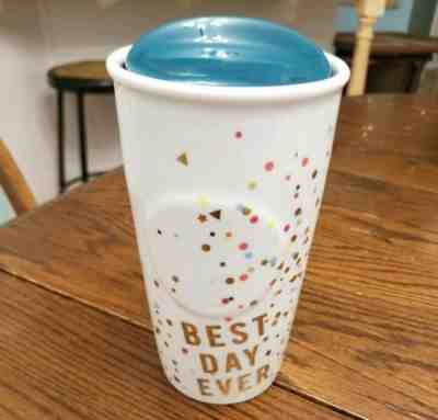 Starbucks Mug 2015 Best Day Ever Ceramic Confetti Tumbler Coffee Travel With Lid - Sold on eBay Jul, 13th 2019 for $18.00