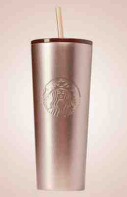 STARBUCKS ROSE GOLD STAINLESS STEEL CUP 24oz  - Sold on eBay Jul, 13th 2019 for $39.95