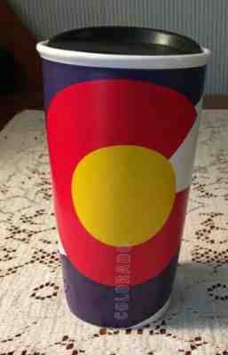 STARBUCKS COLORADO FLAG Travel Coffee Cup Mug Tumbler Double Wall Ceramic New - Sold on eBay Jul, 13th 2019 for $25.00