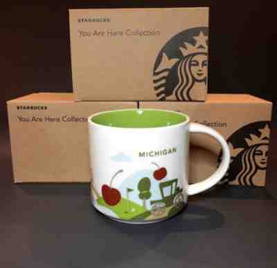 Starbucks You Are Here Michigan Coffee Mug 2015 Cherries 14oz Ceramic Cup No Box - Sold on eBay Jul, 13th 2019 for $24.99
