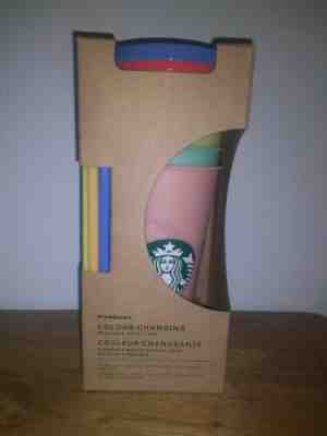Starbucks Color Changing Cold Reusable cups set of 5  - Sold on eBay Jul, 13th 2019 for $63.00