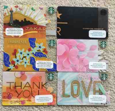Starbucks INDONESIA Reserve R Jakarta Indonesia Love Sakura Thank 6 Card Lot Set - Sold on eBay Jul, 13th 2019 for $38.99