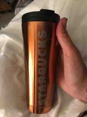 Starbucks Hi-Shine Stainless Steel Travel Coffee Cold Tumbler Copper 12 oz New - Sold on eBay Jul, 13th 2019 for $28.49