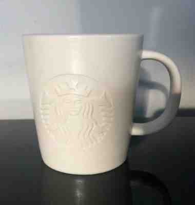 2014 Starbucks espresso cup embossed siren 3oz. Ivory / white mug coffee  - Sold on eBay Jul, 10th 2019 for $15.99