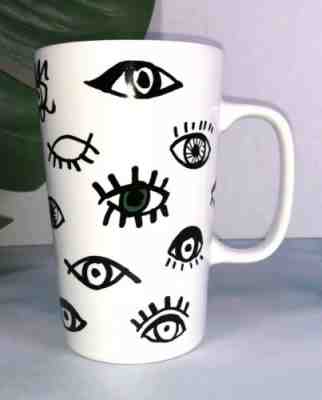 Starbucks Tall Mug EYES WINK Mug Ceramic 16 Oz 2014 Green Eye Tea Coffee - Sold on eBay Nov, 3rd 2019 for $15.00