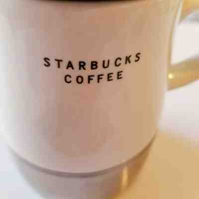 Starbucks White Urban Desk Travel Coffee Mug Ceramic Stainless Steel With Lid FS - Sold on eBay Nov, 3rd 2019 for $24.00