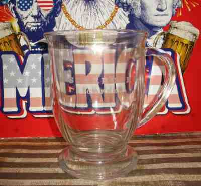 Starbucks Clear Collectible Coffee Glass Mug Frost Print 14 Oz Anchor Hocking - Sold on eBay Nov, 3rd 2019 for $15.95