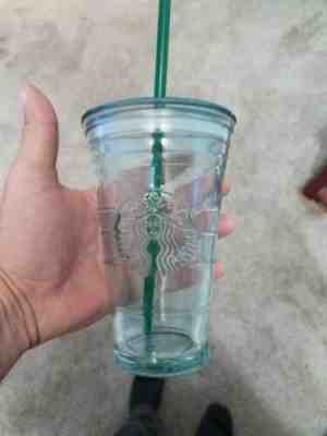 NEW 2019 Starbucks Recycled Green Glass Tumbler MADE IN SPAIN w Lid & Straw 16oz - Sold on eBay Nov, 3rd 2019 for $20.00