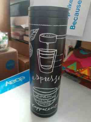 FREE SHIP!! Starbucks Matte Black Stainless Steel Tumbler 16oz '12 Chalk Writing - Sold on eBay Nov, 2nd 2019 for $17.50