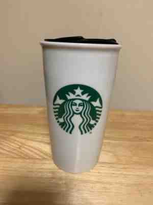 Starbucks Double Wall  12 oz Ceramic Travel Mug Ceramic Lid with Mermaid Logo - Sold on eBay Nov, 2nd 2019 for $22.99