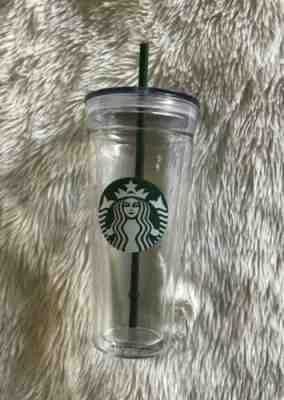  Starbucks Venti Clear glass Double Wall Cold/Iced Cup Tumbler 20 oz with straw  - Sold on eBay Nov, 2nd 2019 for $40.00