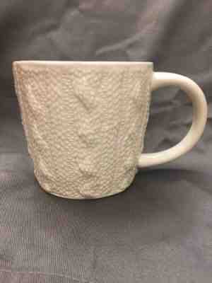 Starbucks 2008 Cable Knit Sweater Ivory Textured Embossed Coffee Mug 12oz - Sold on eBay Nov, 2nd 2019 for $17.00