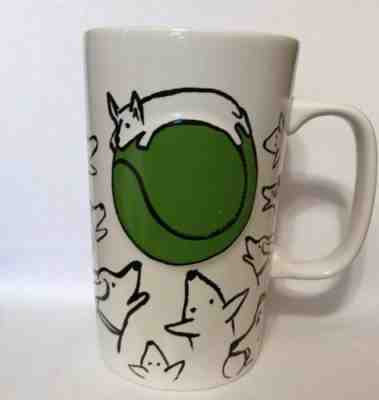 Starbucks Ceramic Coffee Cup 16 oz. Mug Dogs Tennis Ball Green White 2015 - Sold on eBay Nov, 2nd 2019 for $19.99